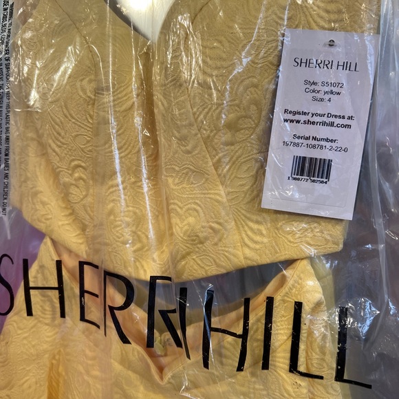 Sherri Hill S51072 yellow size 4 - Picture 3 of 3